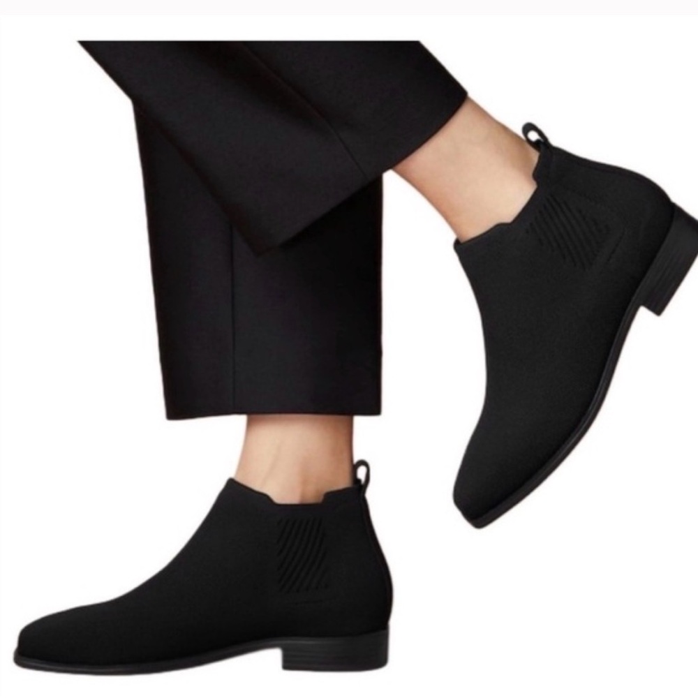 VIVAIA Women’s Black Ankle Booties Knit Chelsea Ankle Slip On EU 40 US 9/9.5